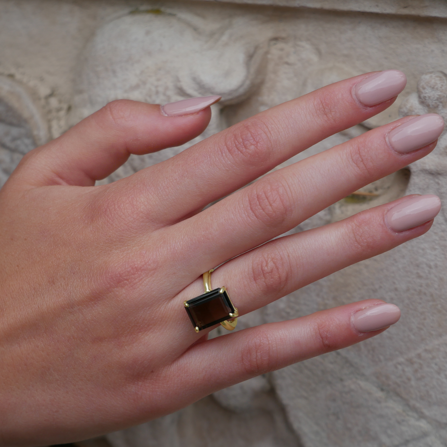 Yellow Gold Smoky Quartz Ring - Augustine Jewels