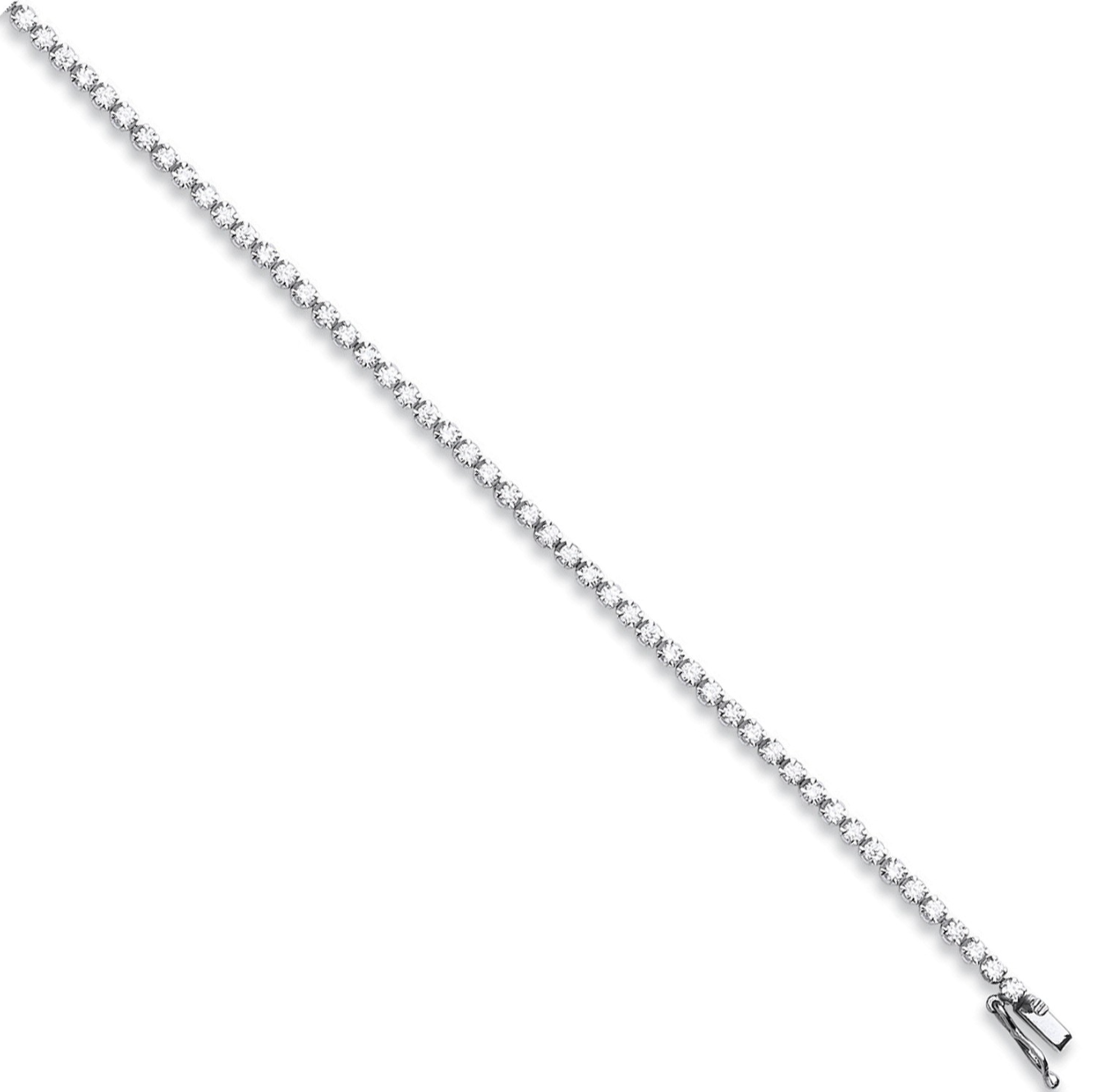 18ct White Gold 3.00ct Diamond Tennis Bracelet - Augustine Jewels