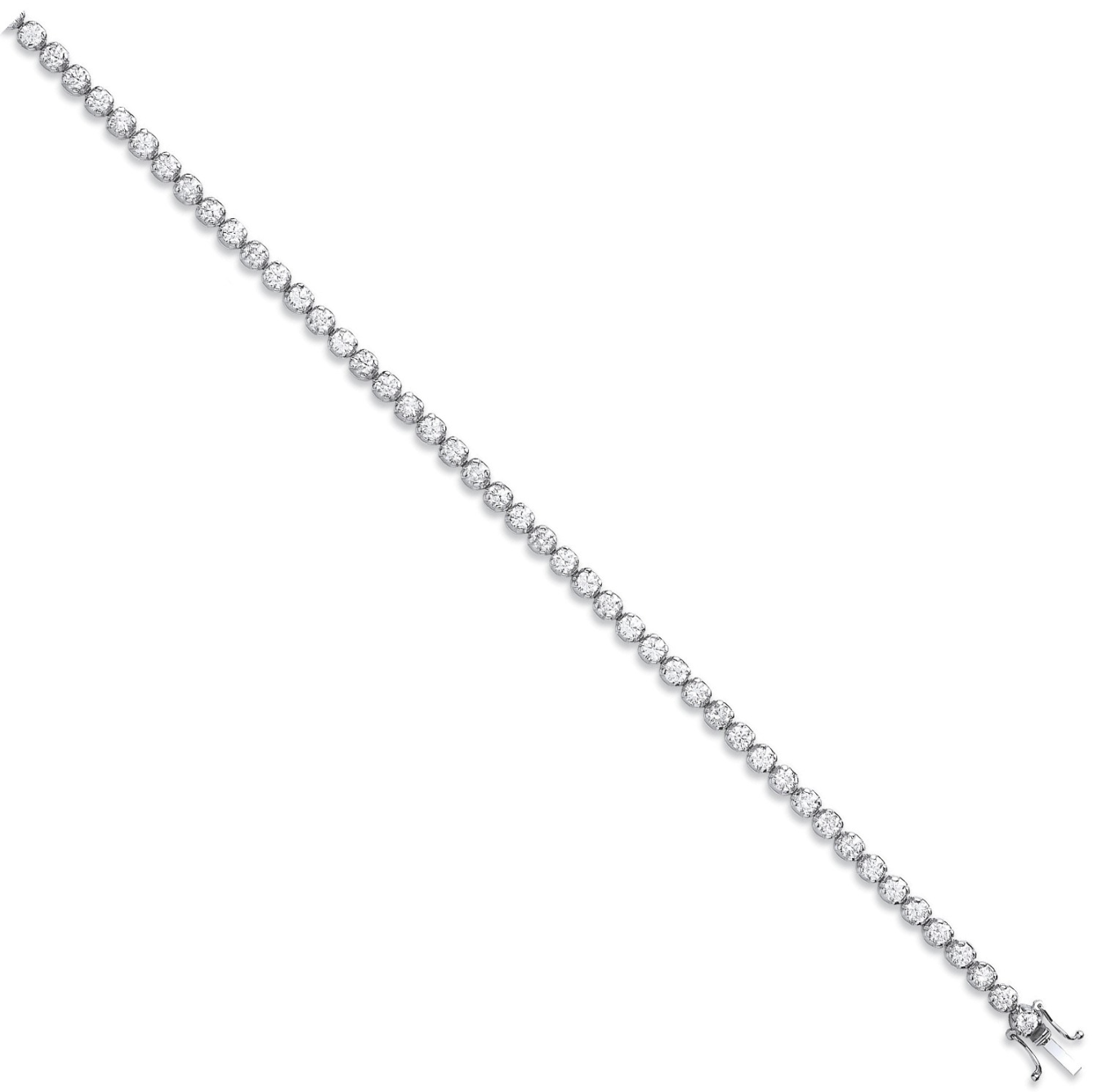 18ct White Gold 4.00ct Diamond Tennis Bracelet - Augustine Jewels