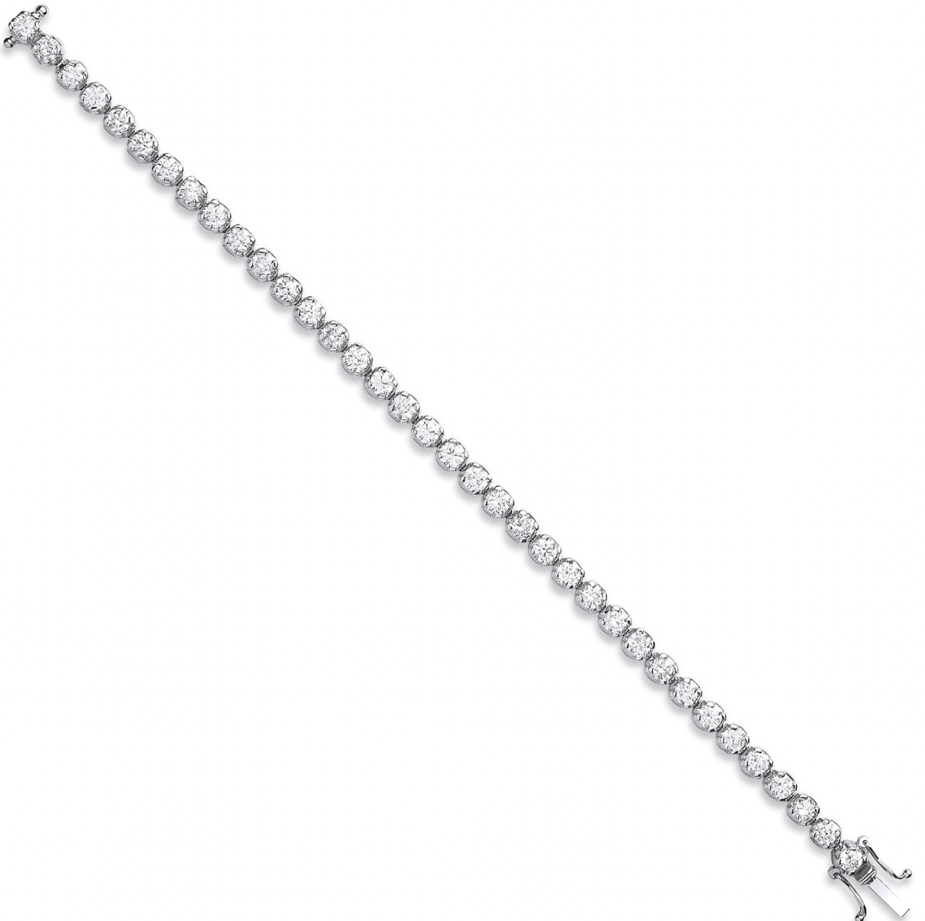 18ct White Gold 5.00ct Diamond Tennis Bracelet - Augustine Jewels