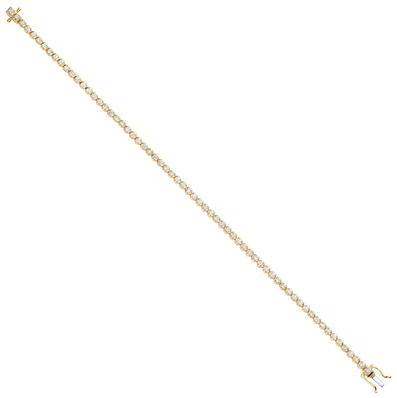 18ct Yellow Gold 2.00ct Diamond Tennis Bracelet - Augustine Jewels