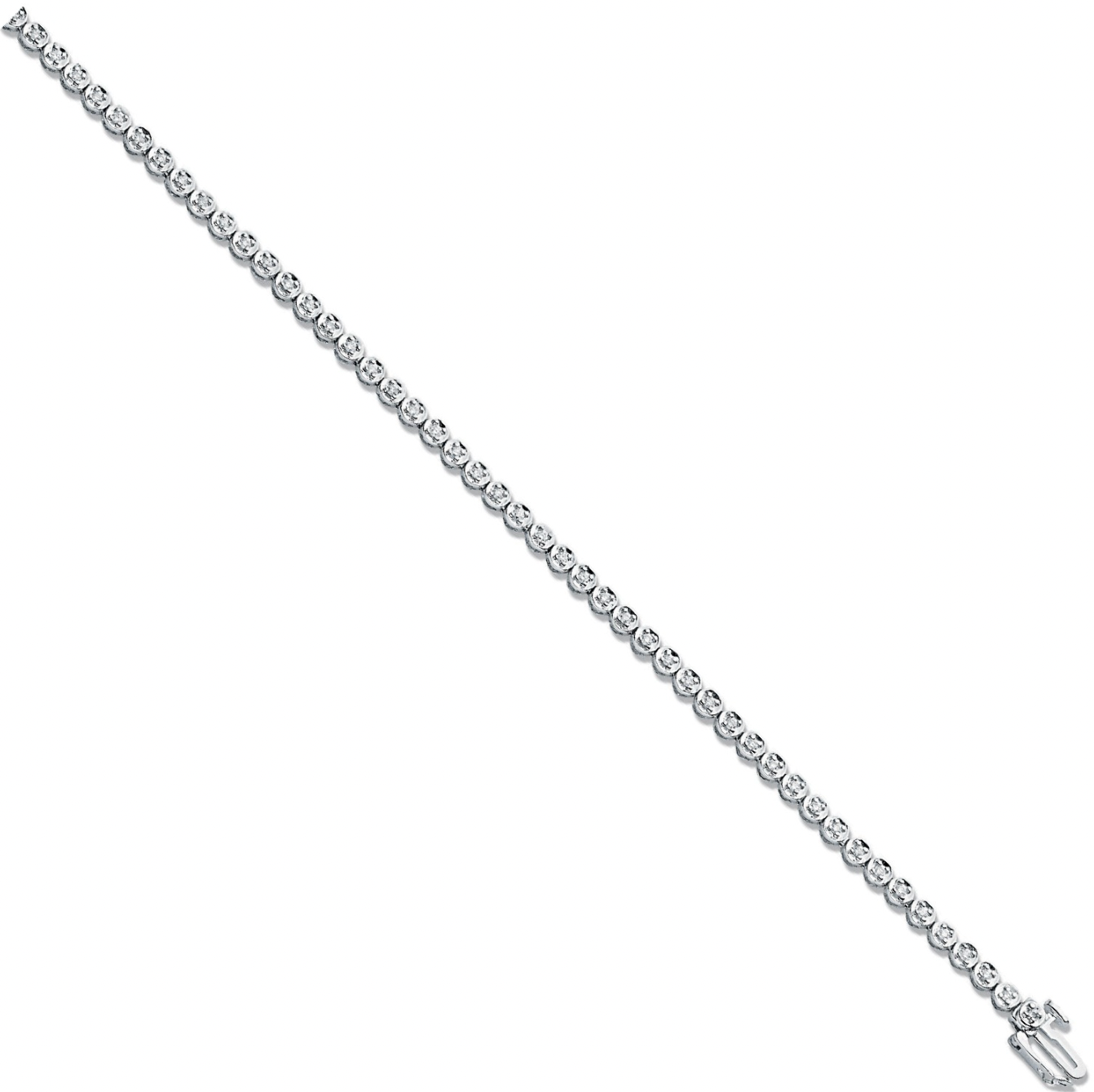 9ct White Gold 0.56ct Diamond Tennis Bracelet - Augustine Jewels