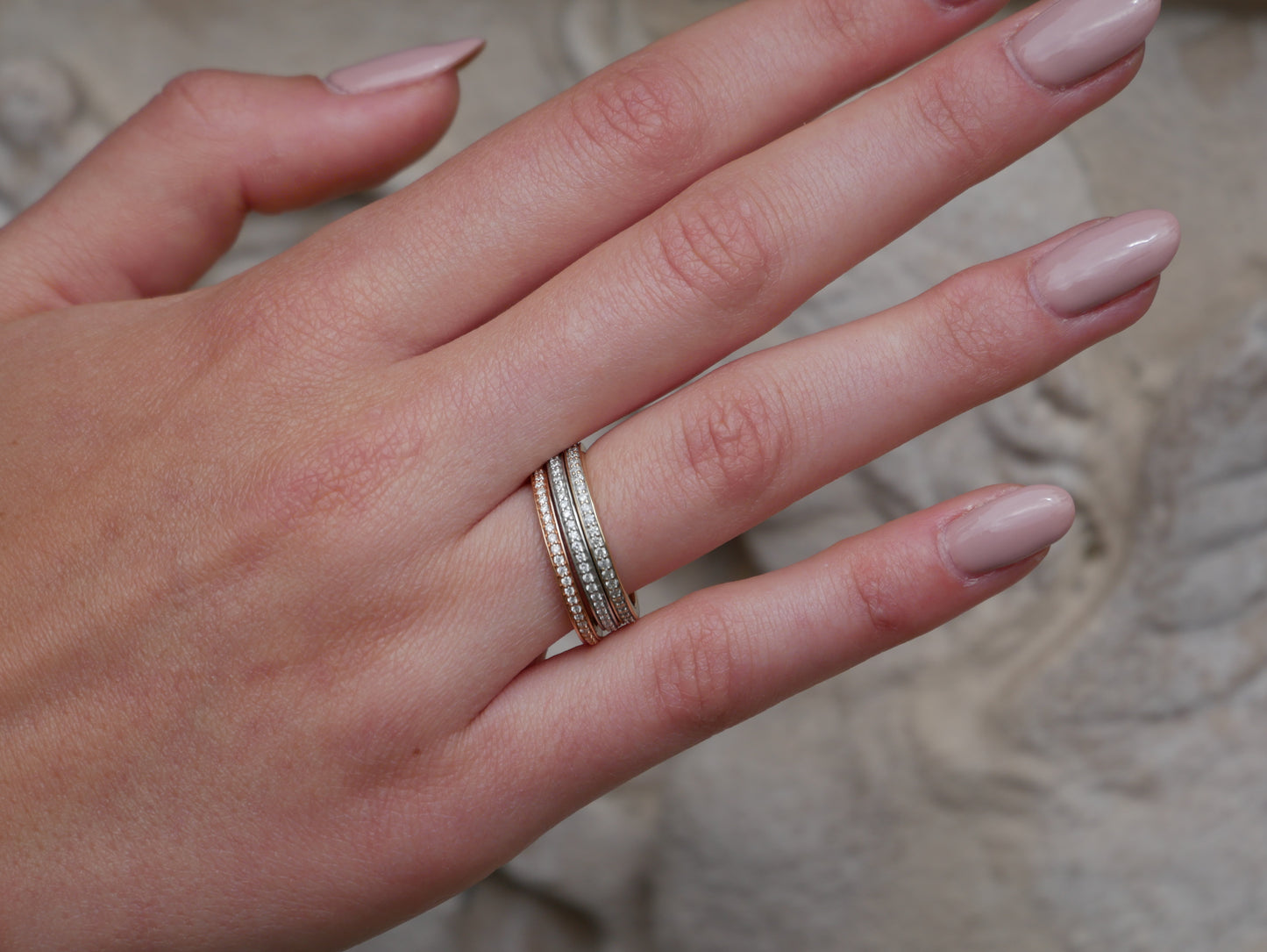 18ct Yellow Gold Full Eternity Ring, 18ct White Gold Full Eternity Ring, 18ct Rose Gold Full Eternity Ring - Augustine Jewels