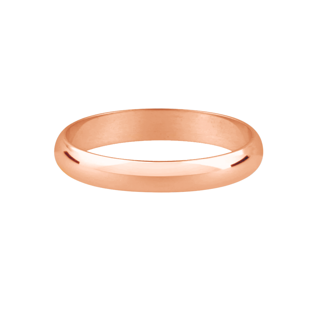 Women's 18ct Rose Gold D Shape Wedding Band - Augustine Jewels