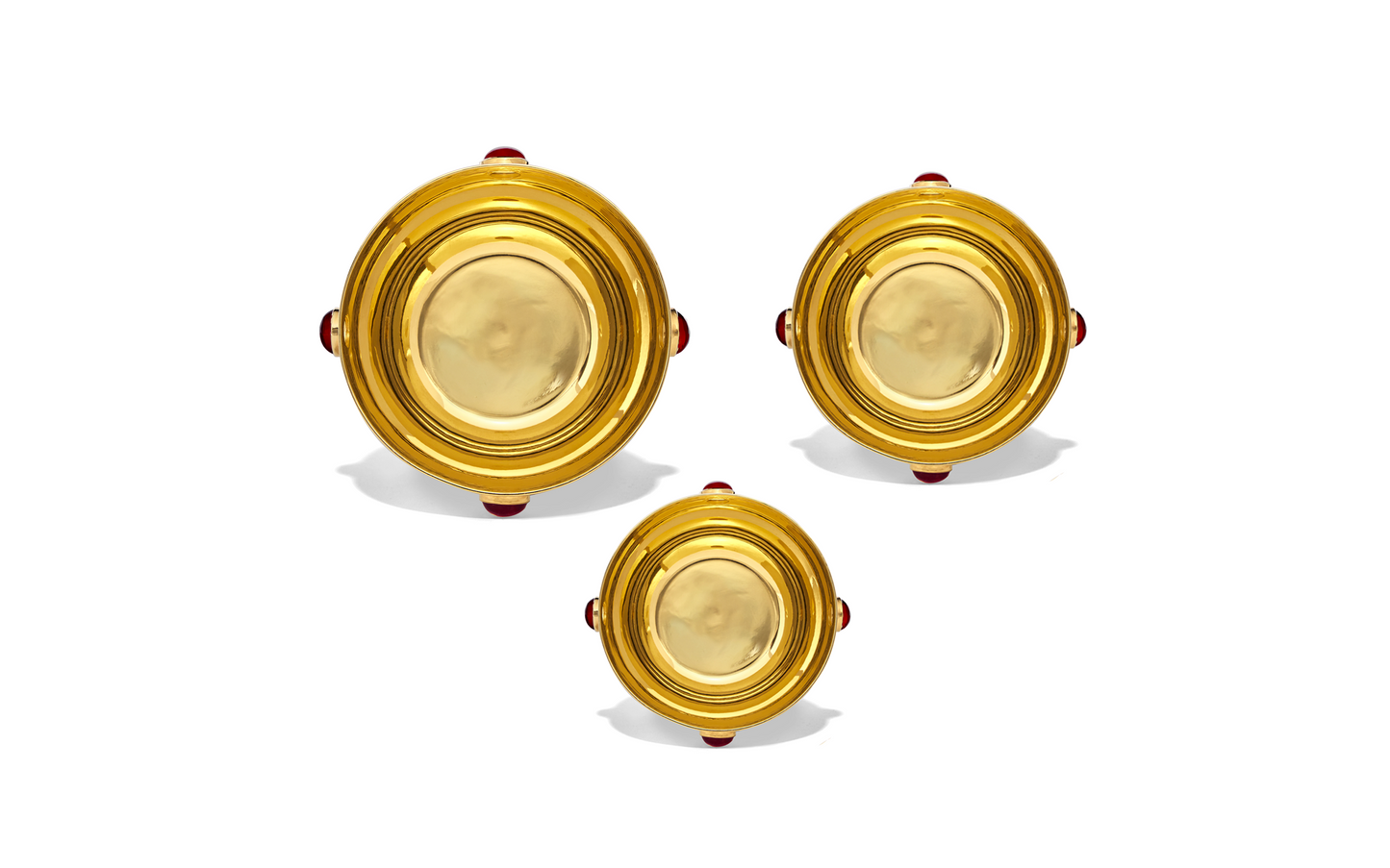 Gold Plated Garnet Bowl Set - Augustine Jewels