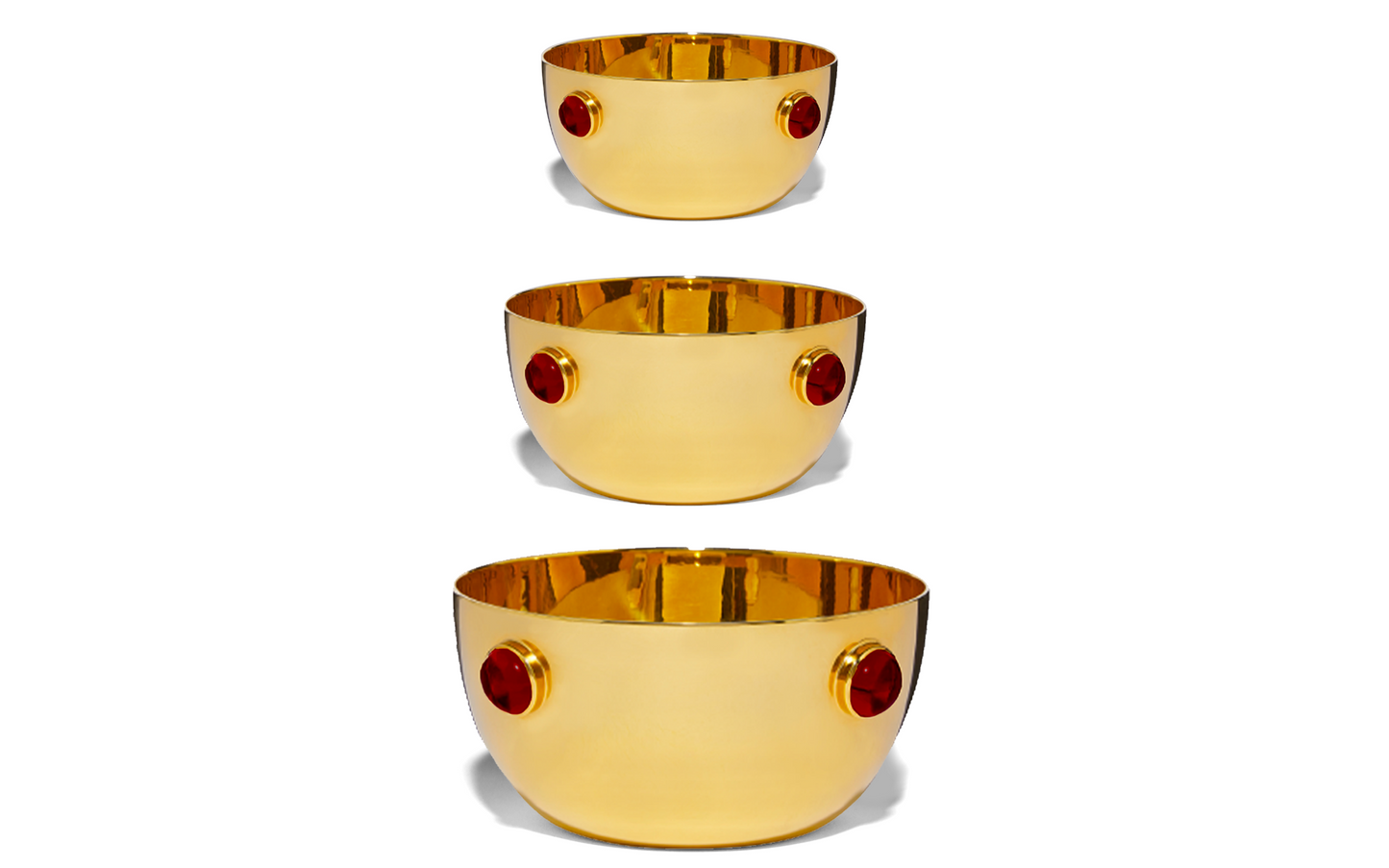 Gold Plated Garnet Bowl Set - Augustine Jewels