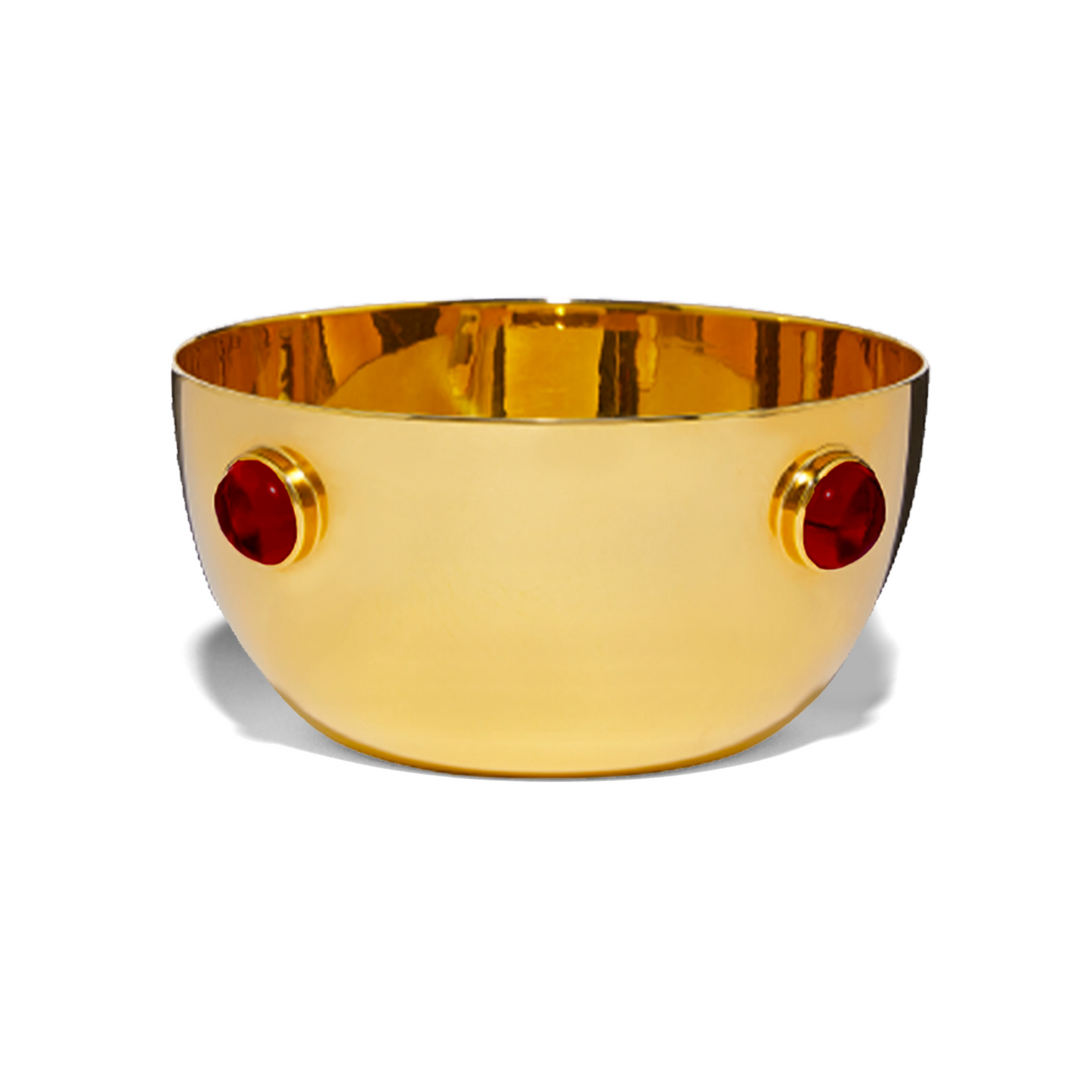 Large Gold Plated Garnet Bowl - Augustine Jewels