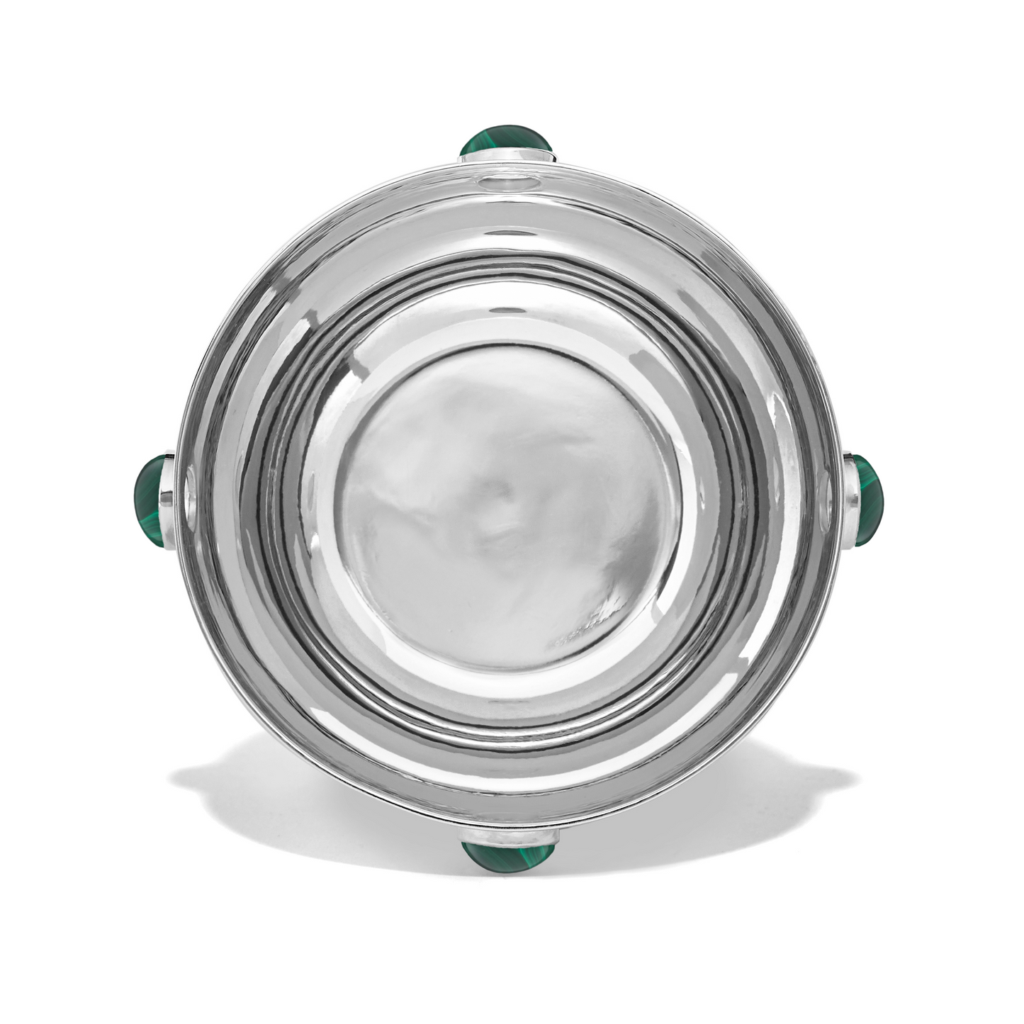 Large Sterling Silver and Malachite Bowl - Augustine Jewels