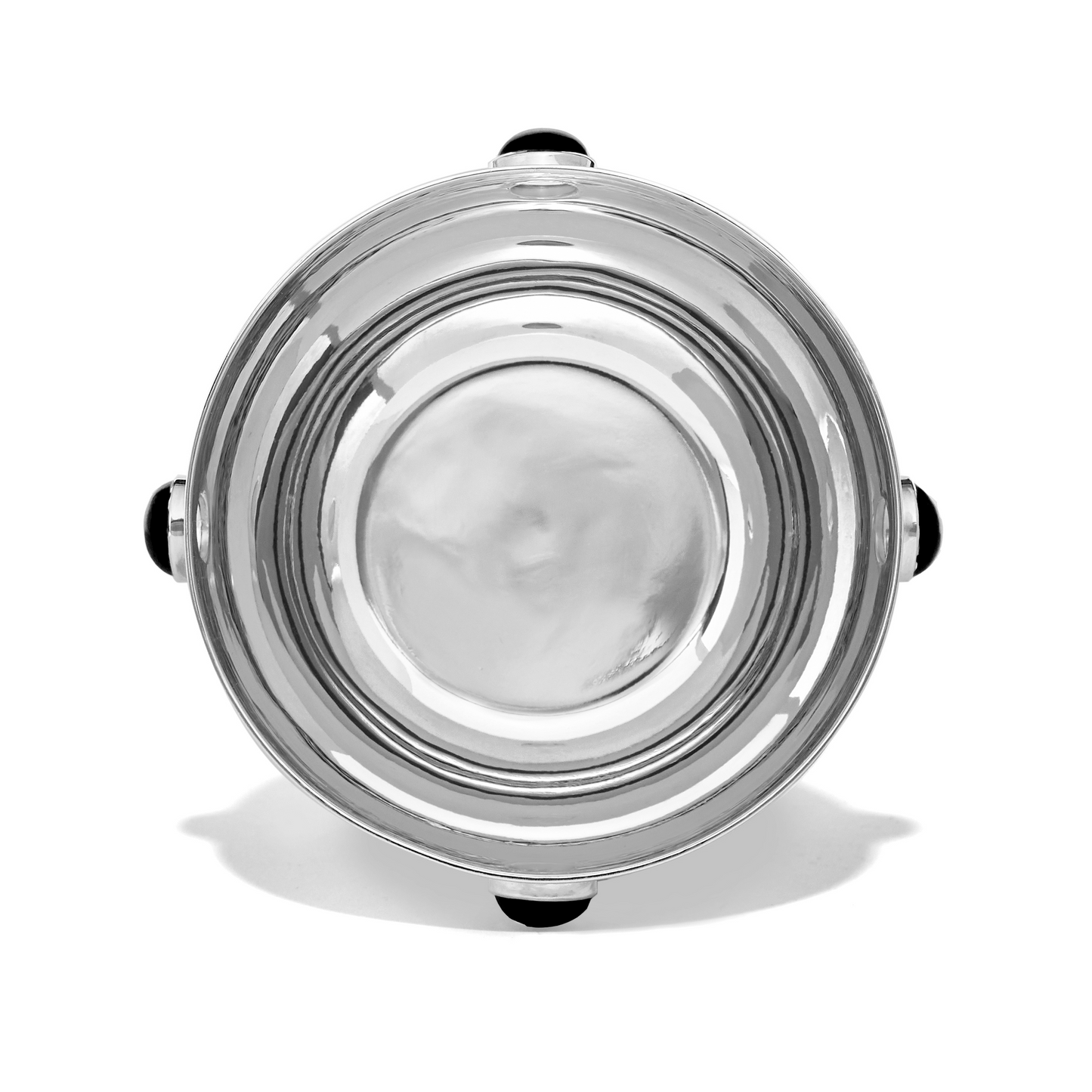 Large Sterling Silver and Onyx Bowl - Augustine Jewels