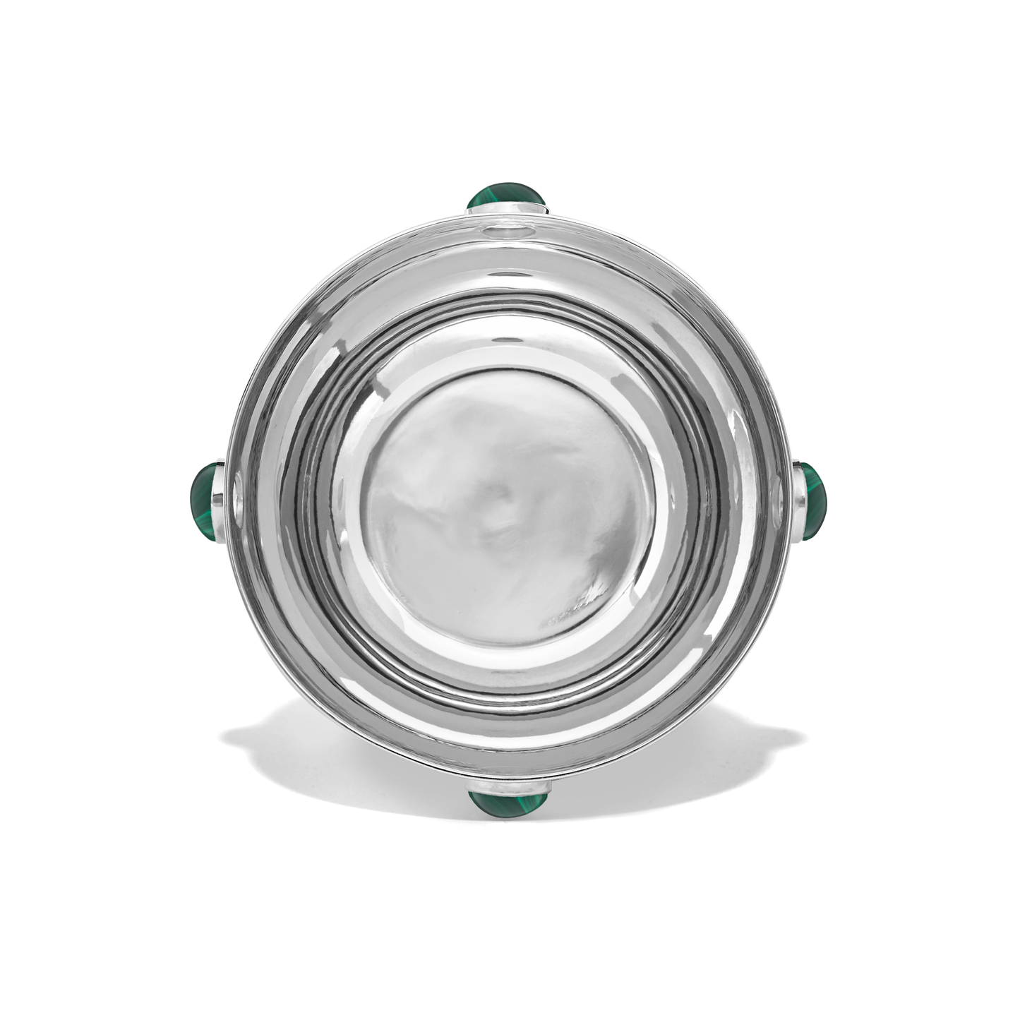Medium Sterling Silver and Malachite Bowl - Augustine Jewels