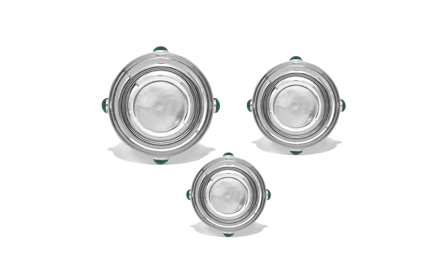 Silver and Malachite Bowl Set - Augustine Jewels