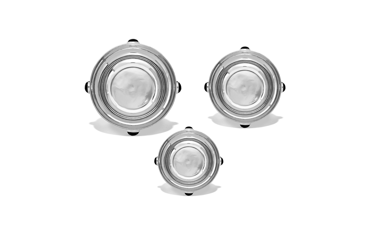 Silver and Onyx Bowl Set - Augustine Jewels