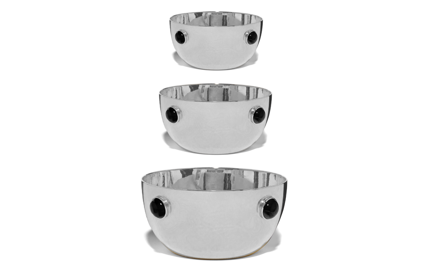 Silver and Onyx Bowl Set - Augustine Jewels