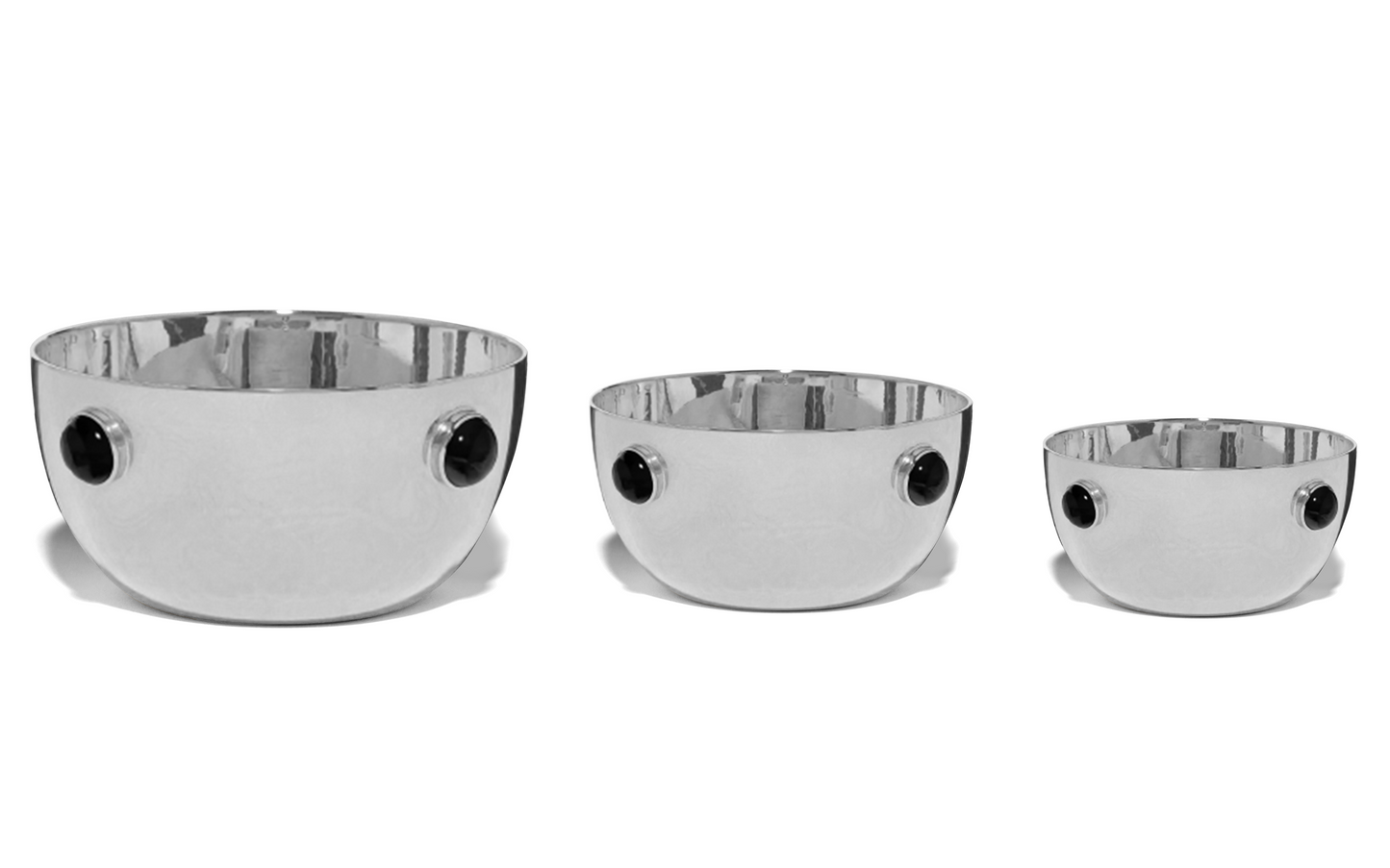 Small Sterling Silver and Onyx Bowl - Augustine Jewels