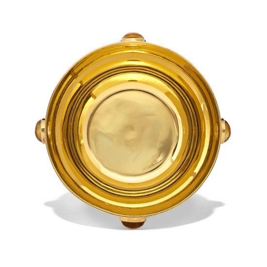 Load image into Gallery viewer, Large Gold Plated Citrine Bowl
