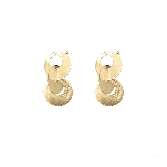 Load image into Gallery viewer, Yellow Gold Vermeil Curve Drop Earrings
