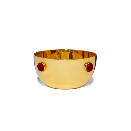 Small Gold Plated & Garnet Bowl