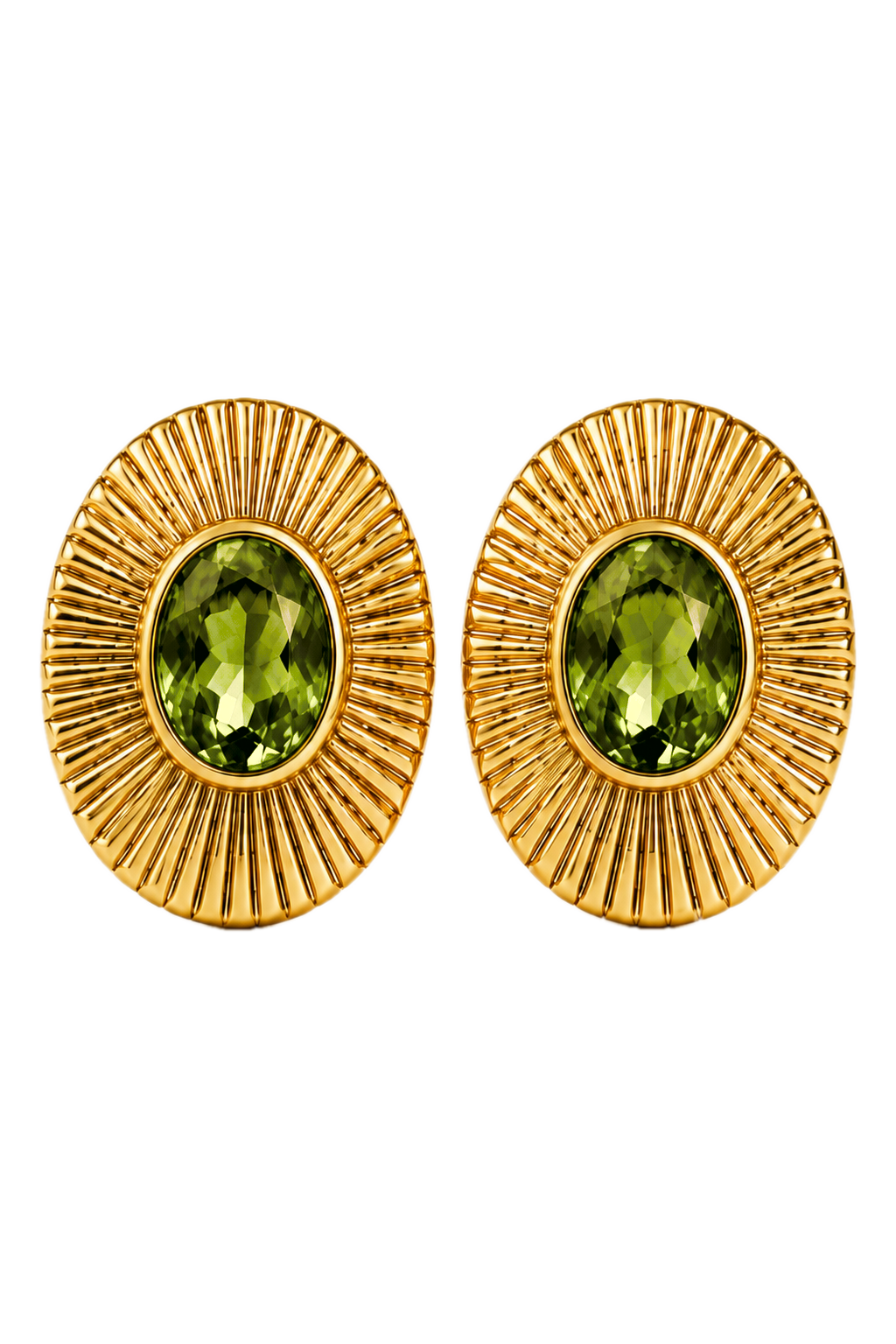 Egyptian Statement Oval Earring with Peridot