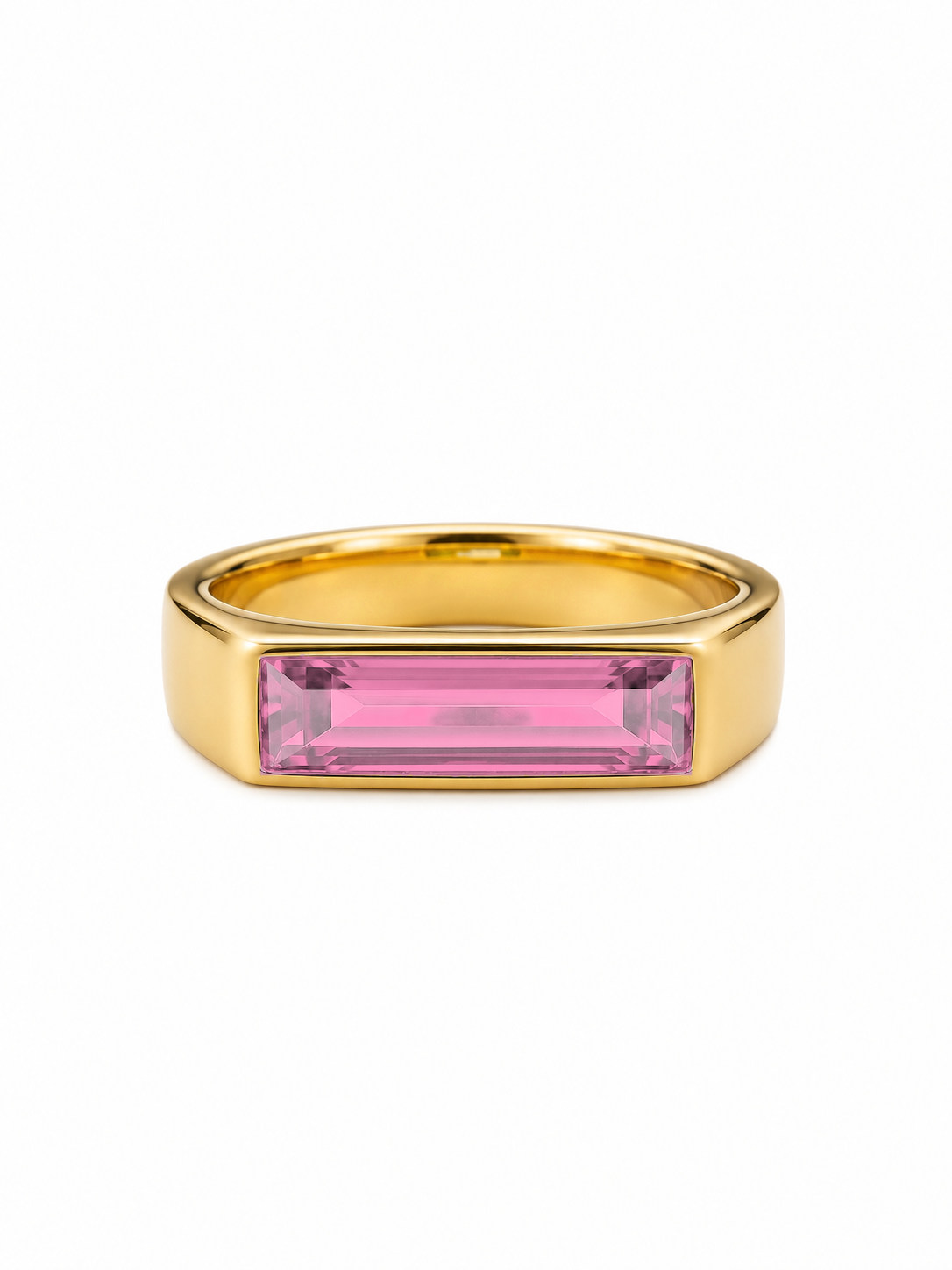 Egyptian Bar Ring with Pink Topaz