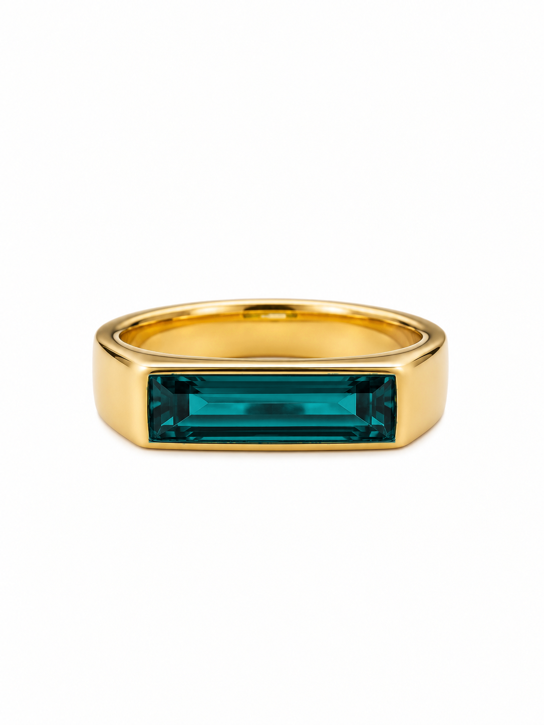 Egyptian Bar Ring with Teal Topaz