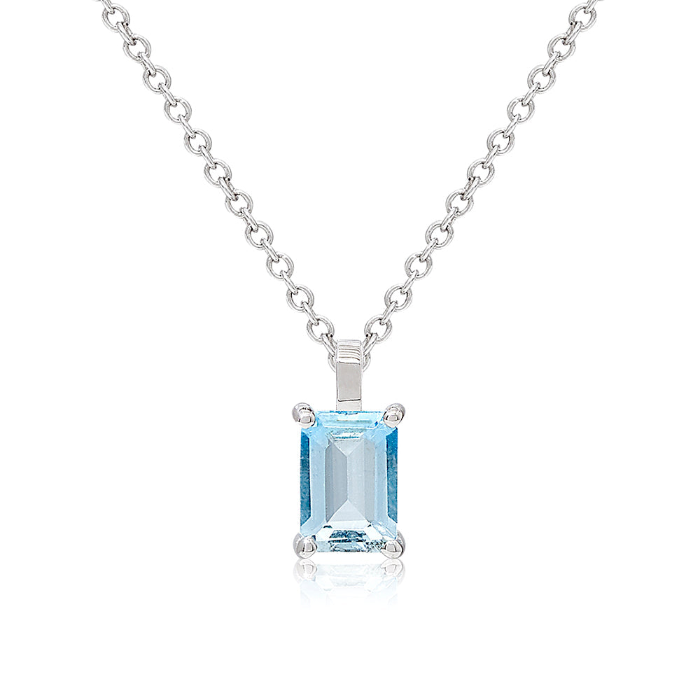 White Gold Aquamarine Necklace