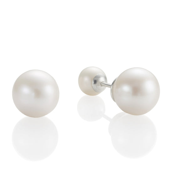 Double Pearl Silver Earrings | Augustine Jewels | Pearl Jewellery