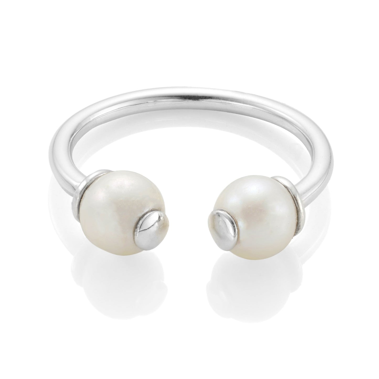 Double Pearl Silver Ring | Augustine Jewels | Pearl Jewellery