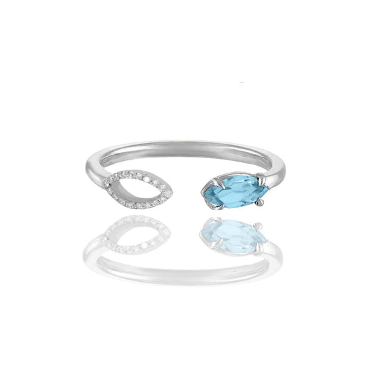 blue topaz and diamond ring | Augustine Jewels | English Gardens Collection | Gemstone