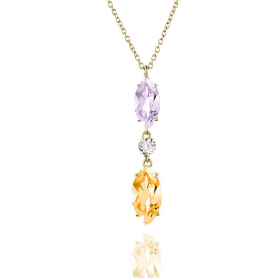 purple amethyst, citrine and white topaz drop necklace | Augustine Jewels | English Gardens Collection | Gemstone