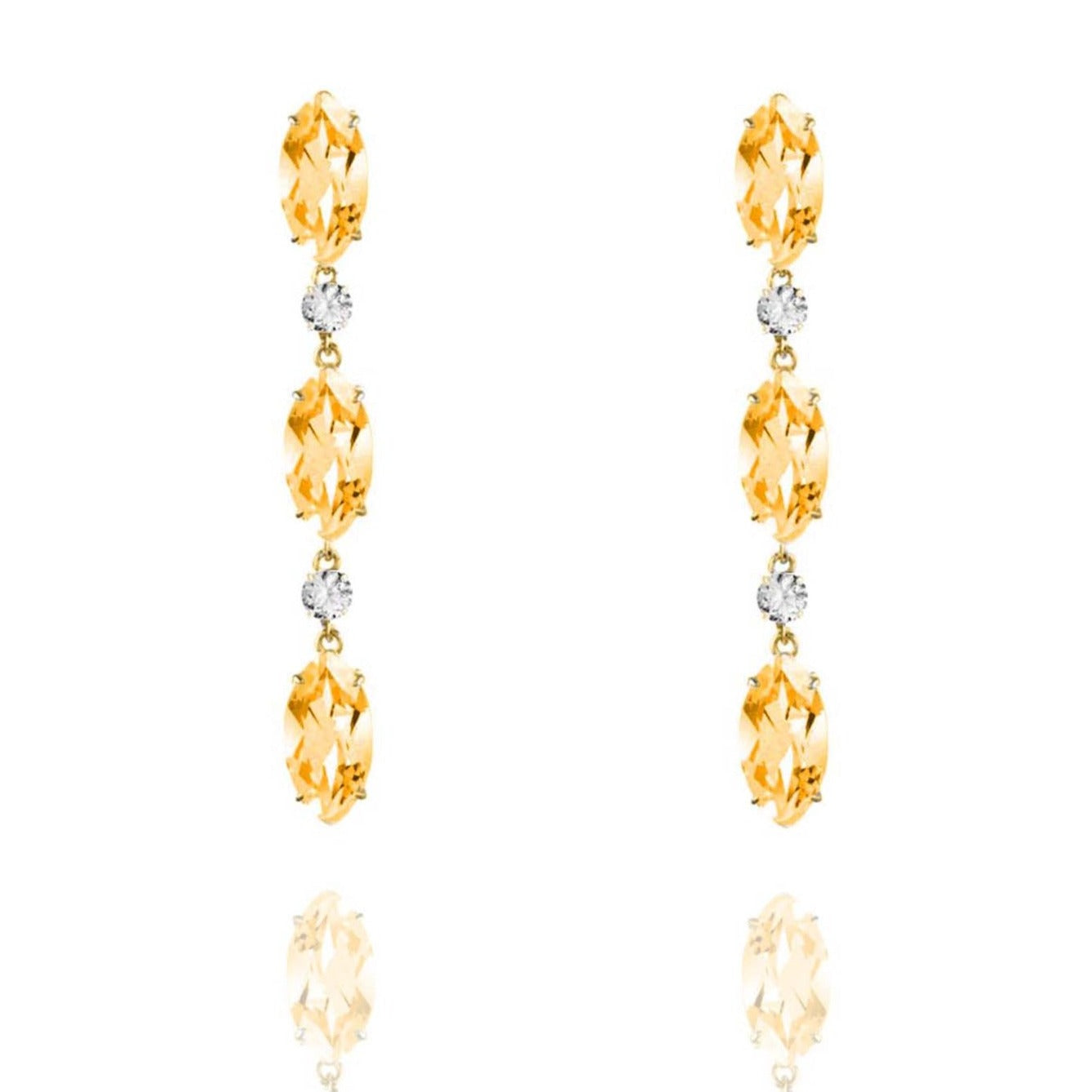 citrine and white topaz drop earrings | Augustine Jewels | English Gardens Collection