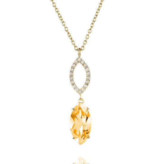 Load image into Gallery viewer, citrine and diamond necklace | Augustine Jewels | English Gardens Collection | Gemstone

