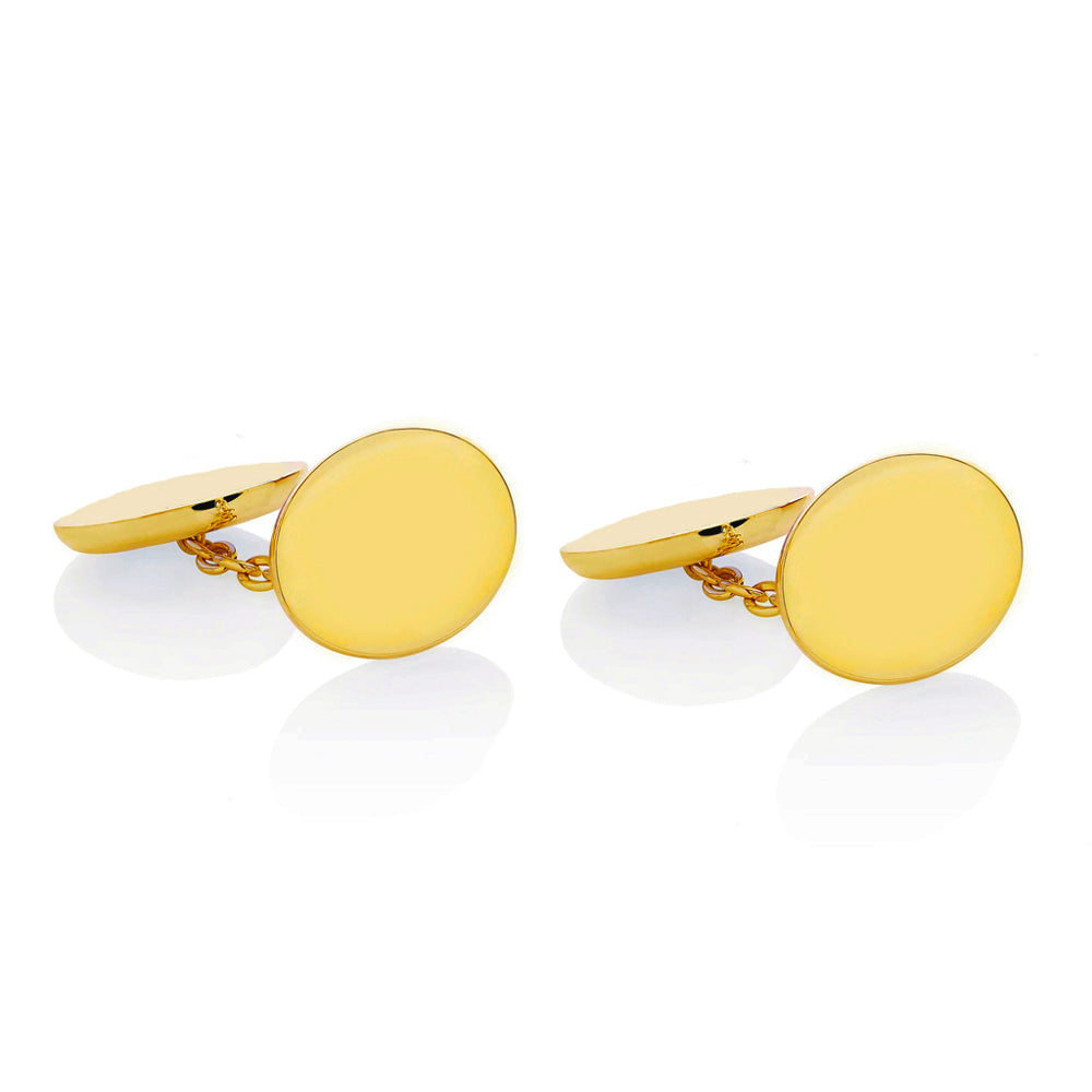 18ct Yellow Gold Double Ended Cufflinks with Optional Engraving - Augustine Jewels