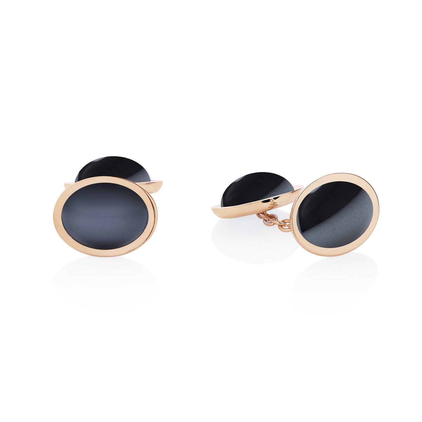 Onyx 18ct Yellow Gold Double Ended Cufflinks - Augustine Jewels