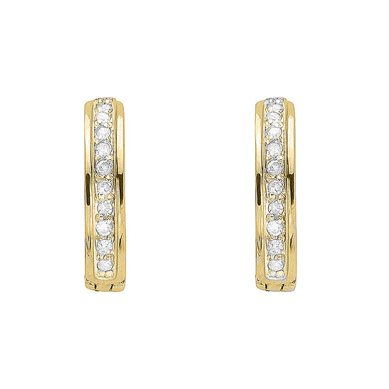9ct Gold Small Diamond Hoop Earrings | Augustine Jewels | Diamond Collection and Earrings