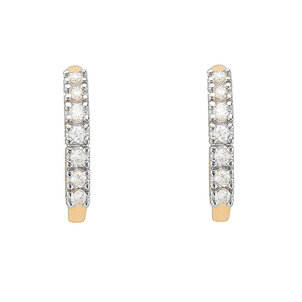 Load image into Gallery viewer, 9ct Gold Diamond Hoop Earrings | Augustine Jewels | Diamond Collection and Earrings
