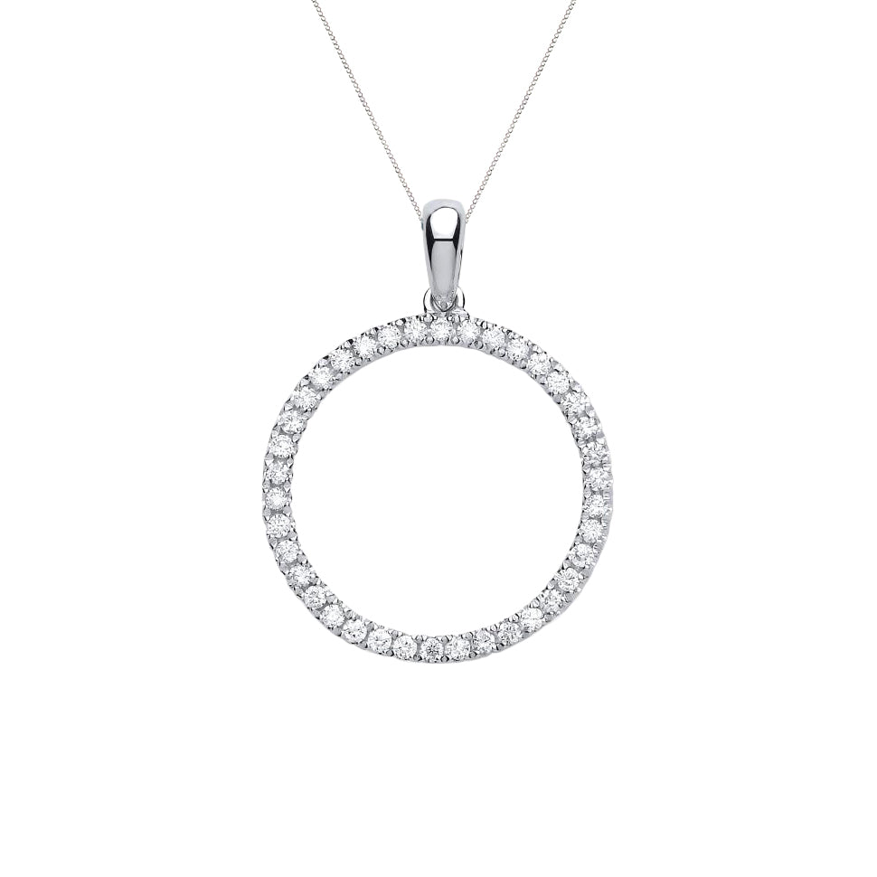 Diamond Circle Pendant - Augustine Jewels