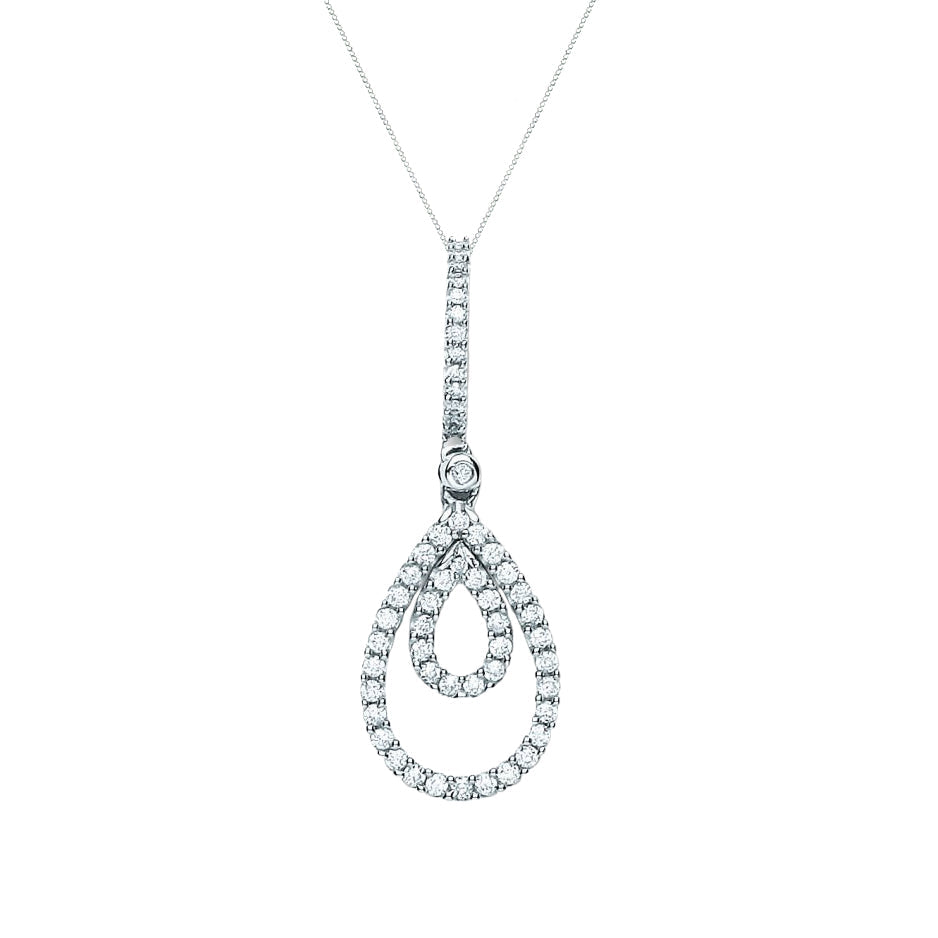 Diamond Double Drop Pendant - Augustine Jewels