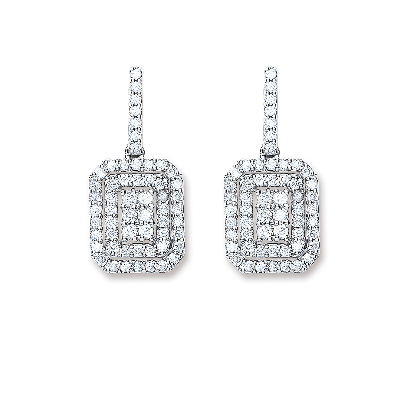 Diamond Pavé Square Earrings - Augustine Jewels