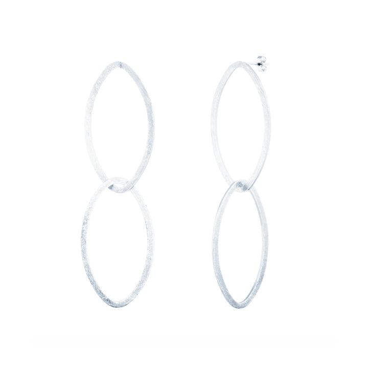 Load image into Gallery viewer, Silver Oval Drop Earrings | The Egyptian Collection | Augustine Jewels | Silver Jewellery
