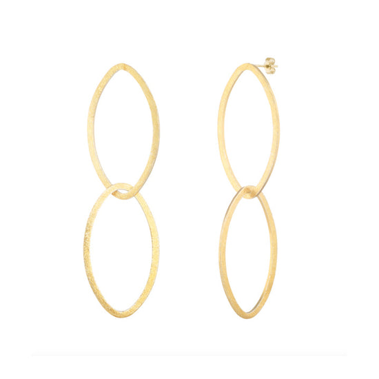 Gold Oval Drop Earrings | The Egyptian Collection | Augustine Jewels | Gold Jewellery