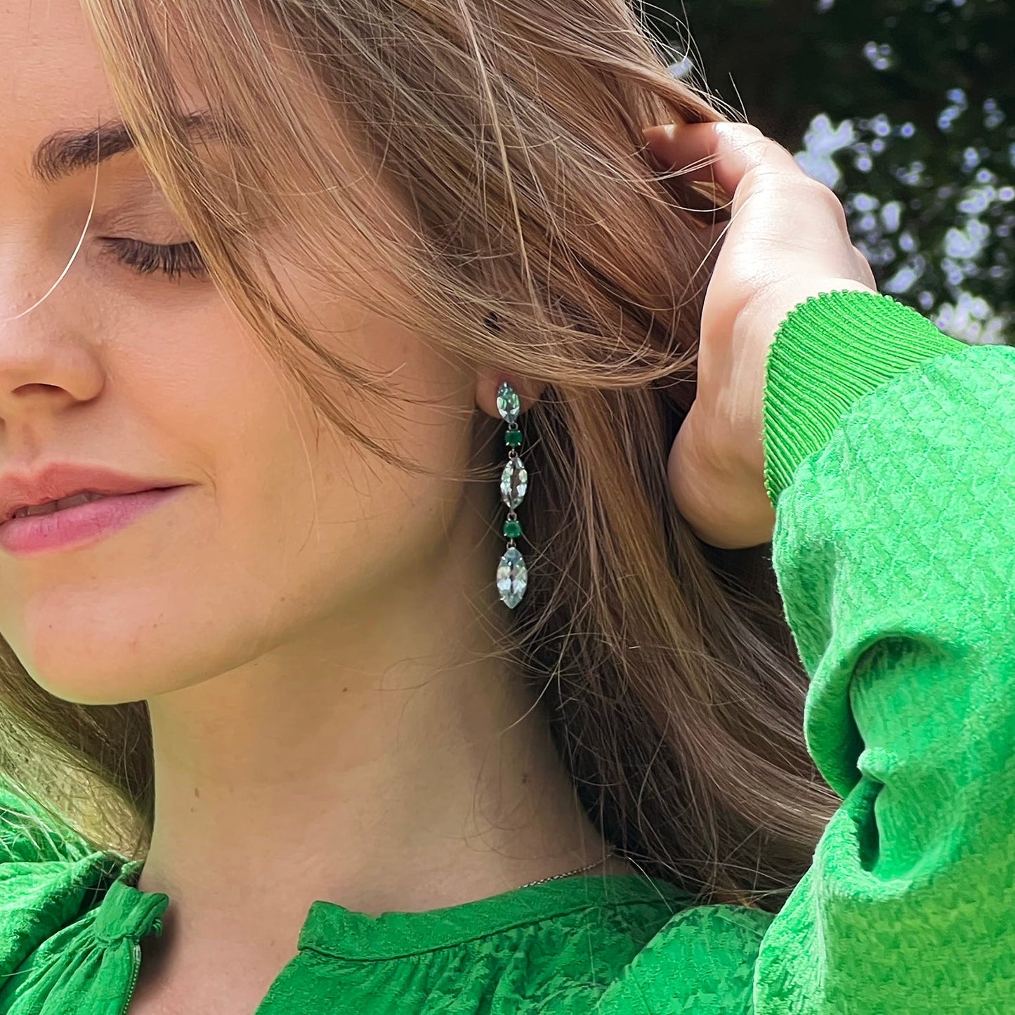 Blue Topaz and Agate Earrings - Augustine Jewels