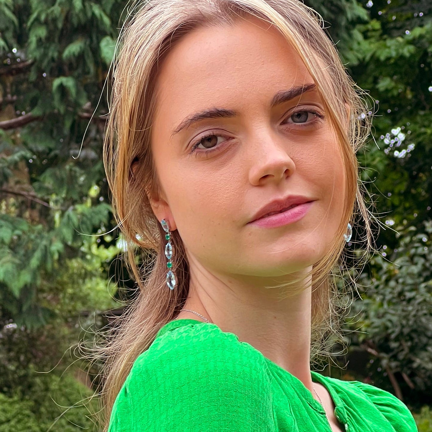 Blue Topaz and Agate Earrings - Augustine Jewels