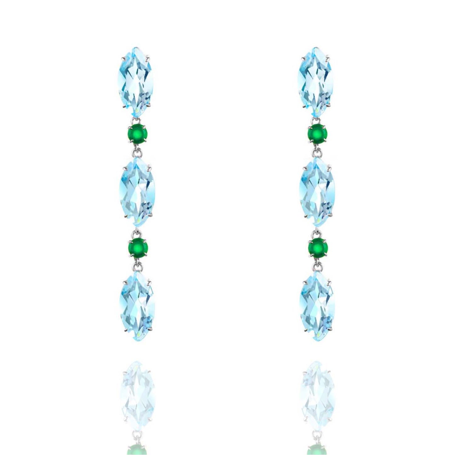 Blue Topaz and Agate Earrings - Augustine Jewels