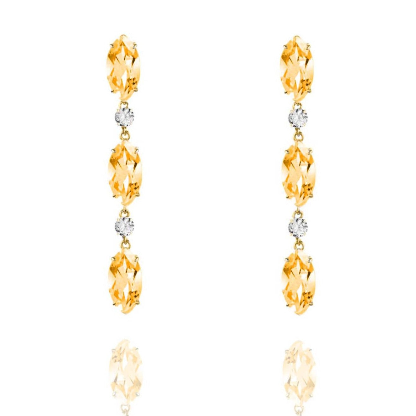 Citrine & White Topaz Earrings - Augustine Jewels