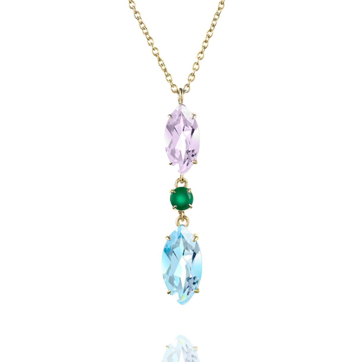 Purple Amethyst & Blue Topaz & Agate Necklace - Augustine Jewels