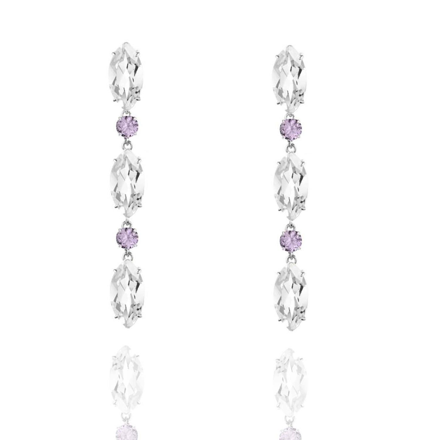 White Topaz & Purple Amethyst Earrings - Augustine Jewels