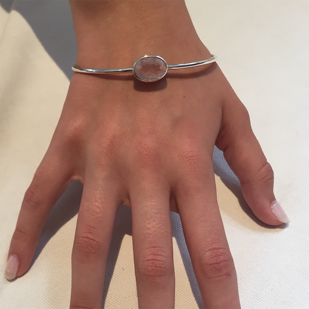 Load image into Gallery viewer, Rose Quartz Bangle | The South of France Collection | Augustine Jewels | Bracelets and bangles

