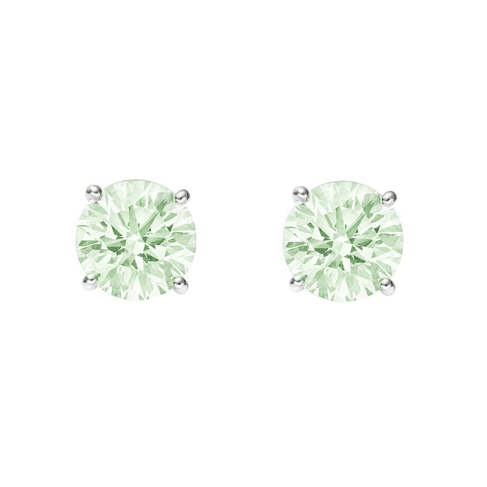 Sterling Silver Green Amethyst Stud Earrings Augustine Jewels London