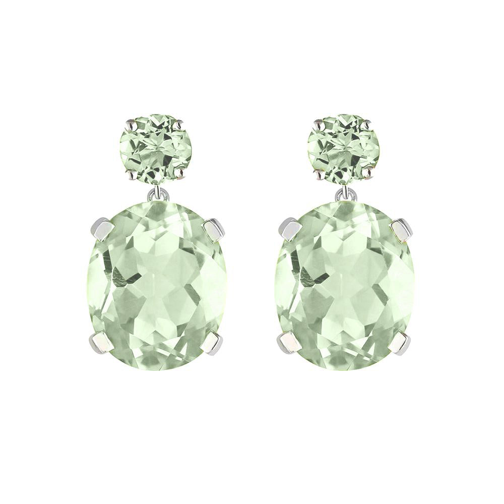 Green Amethyst Silver Drop Earrings | The South of France Collection | Augustine Jewels | Gemstone Jewellery