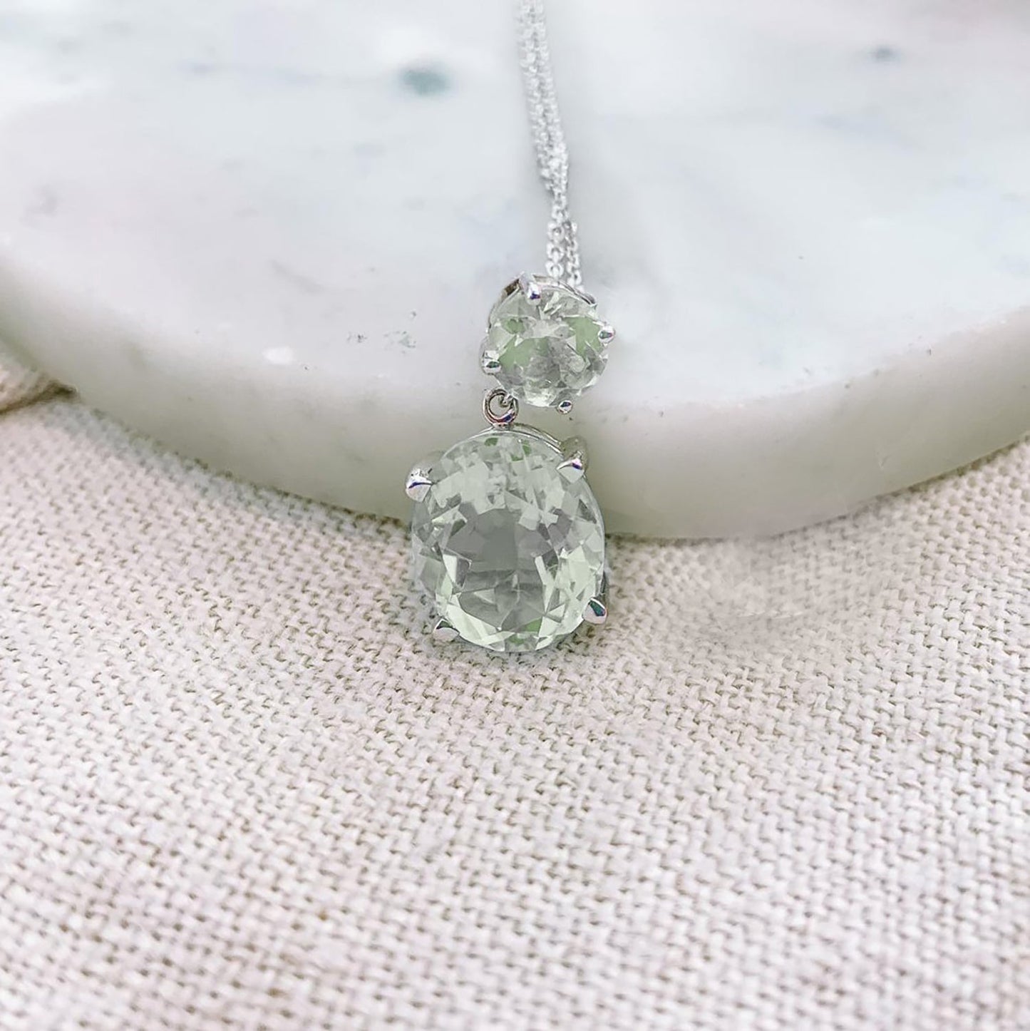 Silver Green Amethyst Necklace | The South of France Collection | Augustine Jewels | Gemstone Jewellery